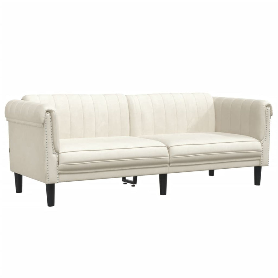 2-delige Loungeset fluweel crèmekleurig