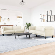 Loungeset 2-delig fluweel crèmekleurig