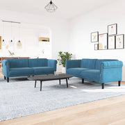 Loungeset fluweel blauw 2-delig