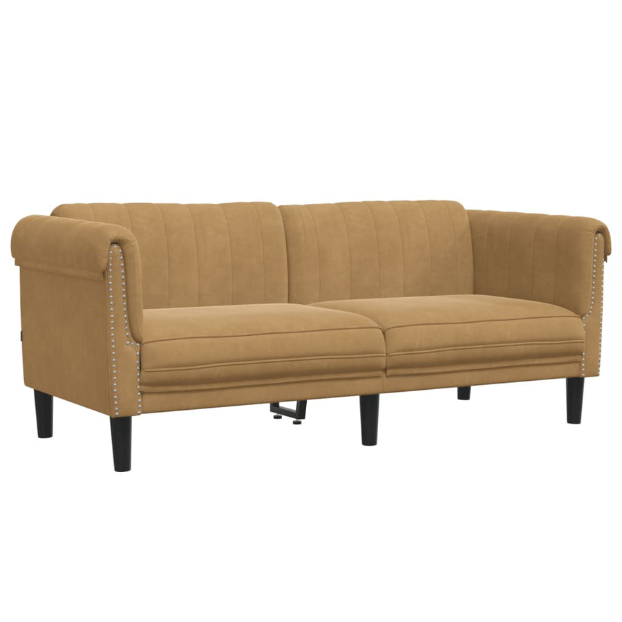 2-delige Loungeset fluweel bruin