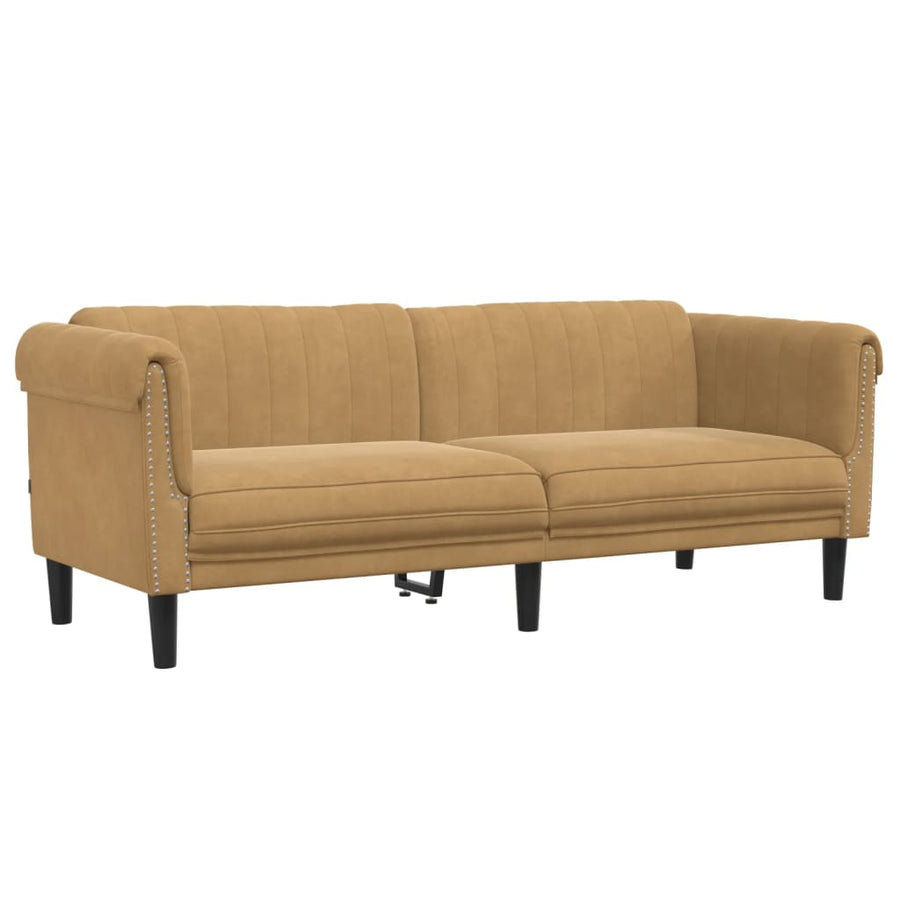 2-delige Loungeset fluweel bruin