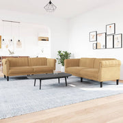 Loungeset fluweel bruin 2-delig
