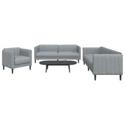 Loungeset 3-delig stof lichtgrijs