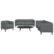 Loungeset 3-delig stof donkergrijs
