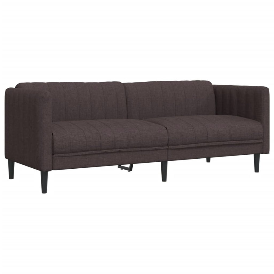 3-delige Loungeset stof donkerbruin