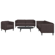 Loungeset 3-delig donkerbruin stof