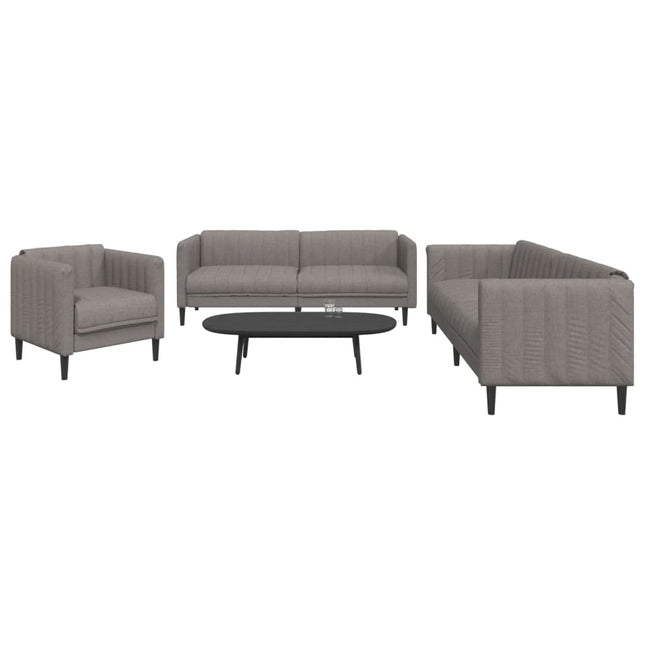 3-delige Loungeset stof taupe