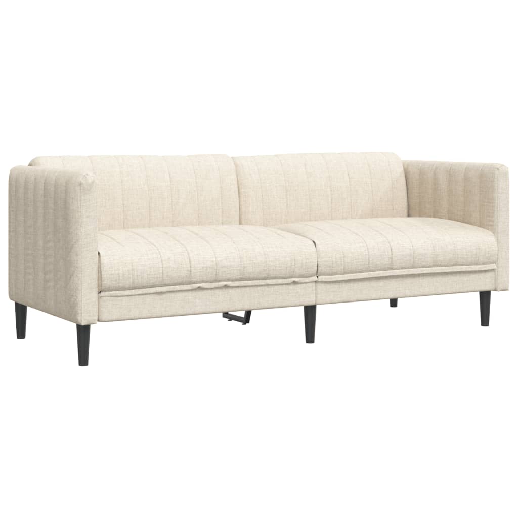 3-delige Loungeset stof crèmekleurig
