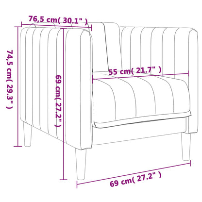 3-delige Loungeset stof crèmekleurig