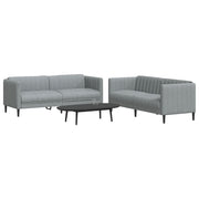 Loungeset 2-delig stof lichtgrijs