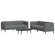Loungeset 2-delig stof donkergrijs