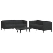 Loungeset stof 2-delig zwart