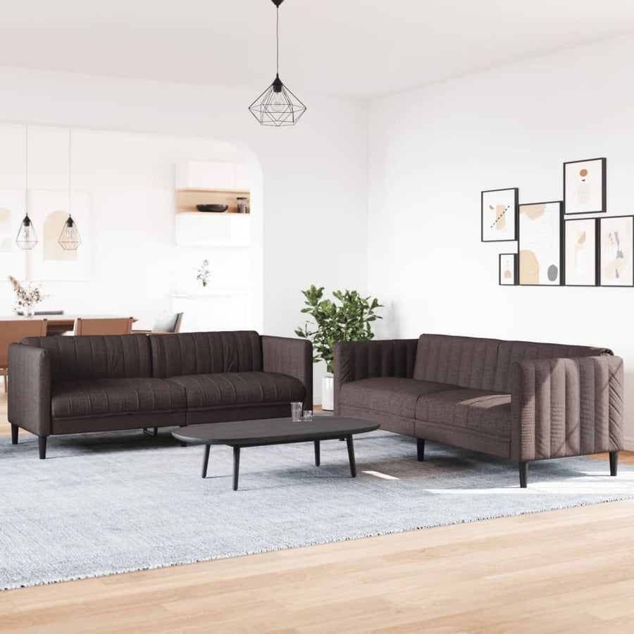 2-delige Loungeset stof donkerbruin