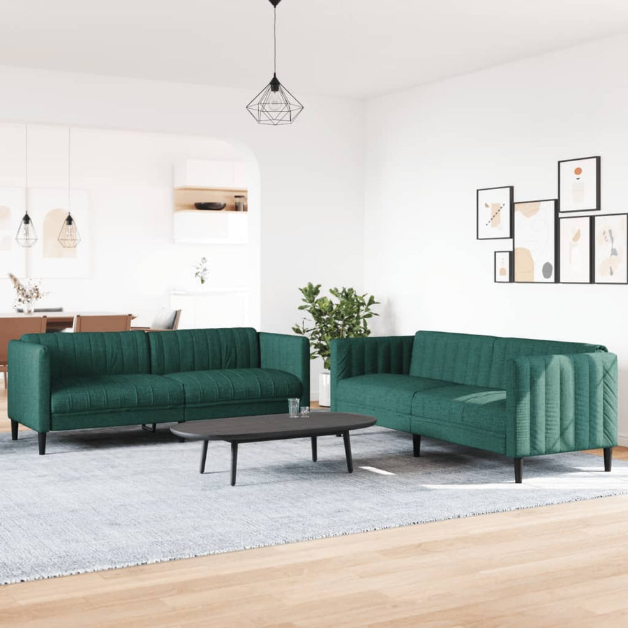 2-delige Loungeset stof donkergroen