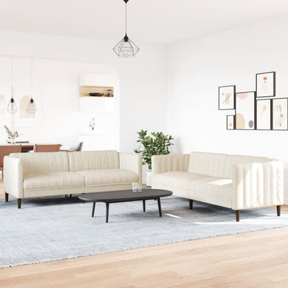 2-delige Loungeset stof crèmekleurig