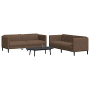 Loungeset 2-delig stof bruin