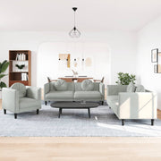 3-piece Lounge Set with Cushions Velvet Light Grey