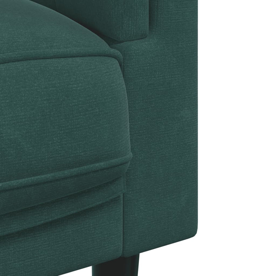 3-delige Loungeset met kussens fluweel donkergroen