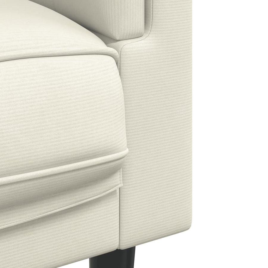 3-delige Loungeset met kussens fluweel crèmekleurig