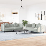 2-piece Lounge Set with cushions velvet light grey