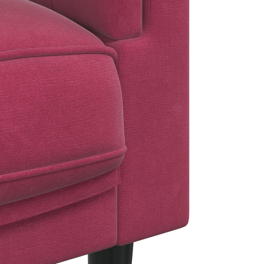 2-delige Loungeset met kussens fluweel wijnrood