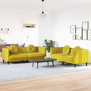 2-Piece Lounge Set with Velvet Yellow Cushions