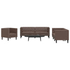 Loungeset 3-delig kunstleer bruin