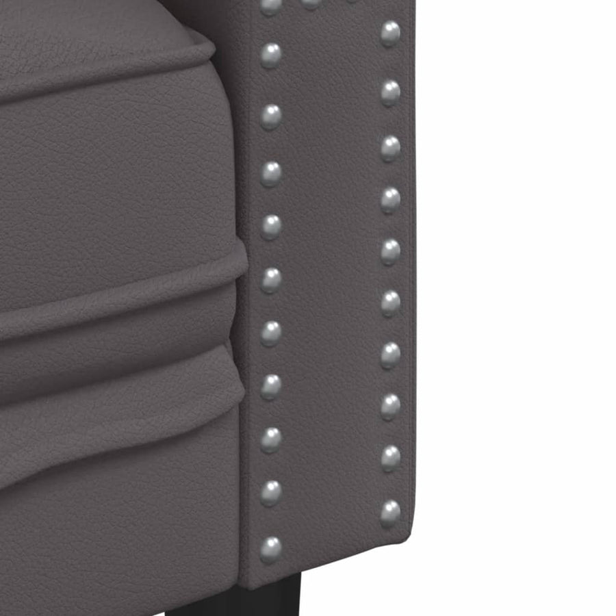 3-delige Loungeset Chesterfield-stijl kunstleer grijs
