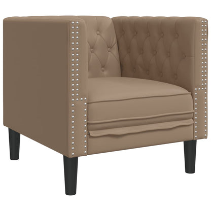 3-delige Loungeset Chesterfield-stijl kunstleer cappuccinokleur
