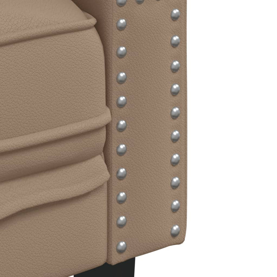 3-delige Loungeset Chesterfield-stijl kunstleer cappuccinokleur