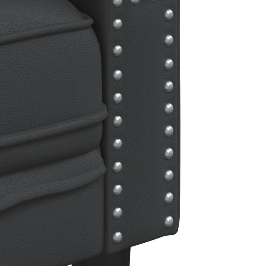 2-delige Loungeset Chesterfield-stijl kunstleer zwart