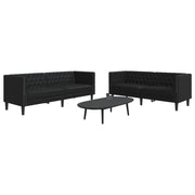 Loungeset 2-delig kunstleer zwart