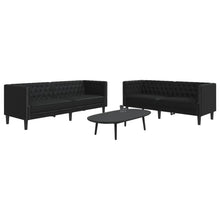 2-delige Loungeset Chesterfield-stijl kunstleer zwart