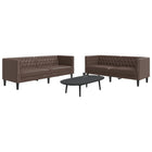 Loungeset 2-delig kunstleer bruin
