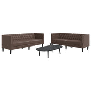 Loungeset 2-delig kunstleer bruin