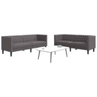 Loungeset 2-delig kunstleer grijs