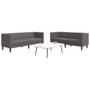 Loungeset 2-delig kunstleer grijs