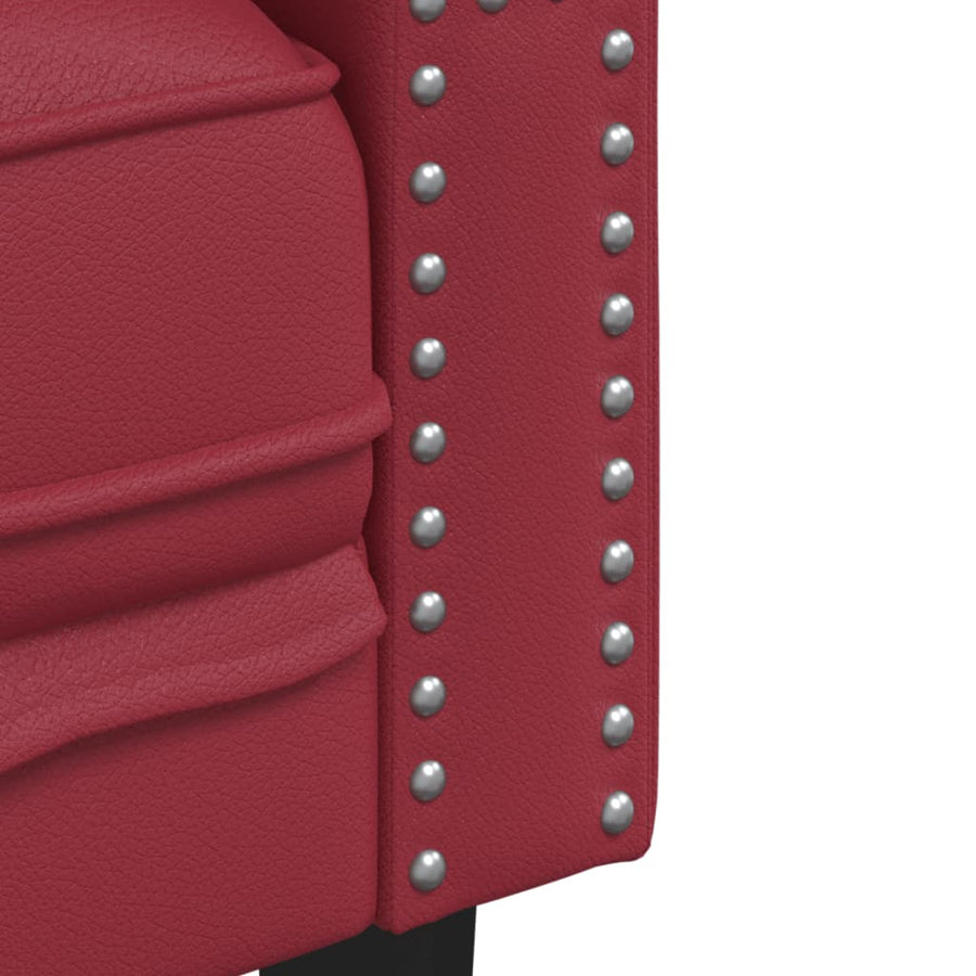 2-delige Loungeset Chesterfield-stijl kunstleer wijnrood