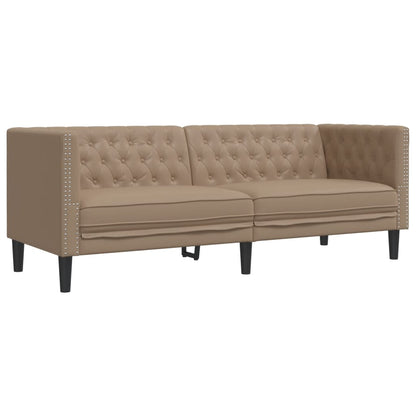 2-delige Loungeset Chesterfield-stijl kunstleer cappuccinokleur