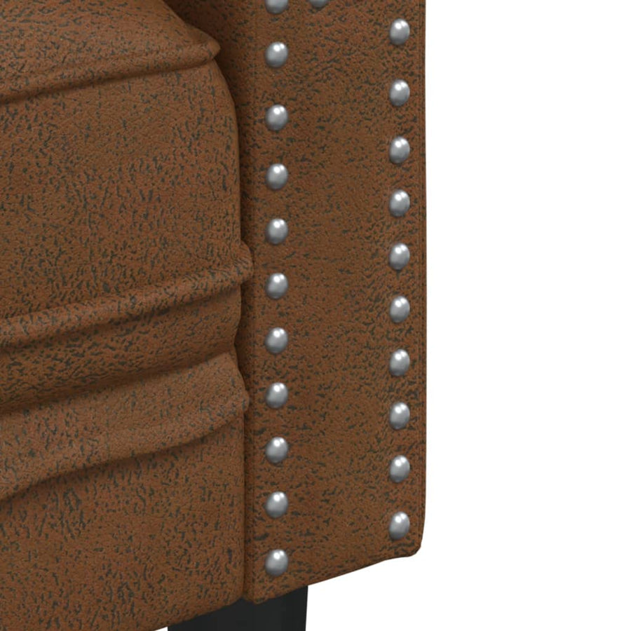 2-delige Loungeset Chesterfield-stijl kunstsuède bruin