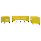3-Piece Chesterfield Lounge Set with Bolsters Velvet 1