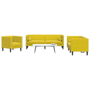Loungeset 3-delig fluweel geel