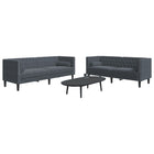 2-delige Loungeset Chesterfield en bolsters fluweel donkergrijs