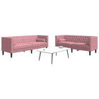 Loungeset 2-delig Chesterfield fluweel roze