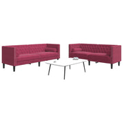 Loungeset 2-delig fluweel wijnrood 174x74x70 cm