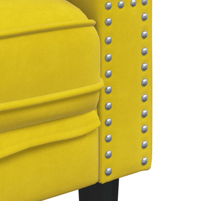 2-Delige Loungeset Chesterfield Met Bolsters Fluweel Geel