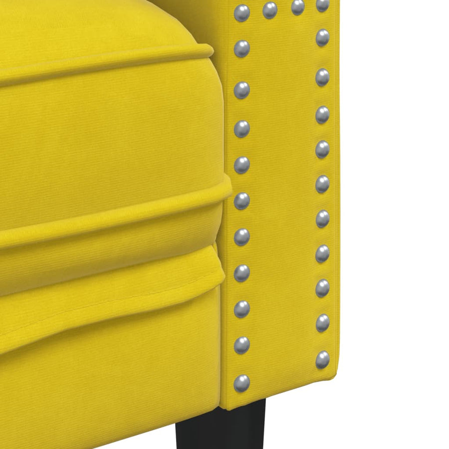 2-Delige Loungeset Chesterfield Met Bolsters Fluweel Geel