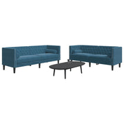 Loungeset fluweel blauw 2-delig