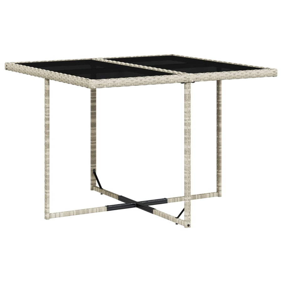 -Delige Tuinset Met Kussens Poly Rattan Lichtgrijs Glas 5