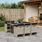 Tuinset 7-delig poly rattan grijs
